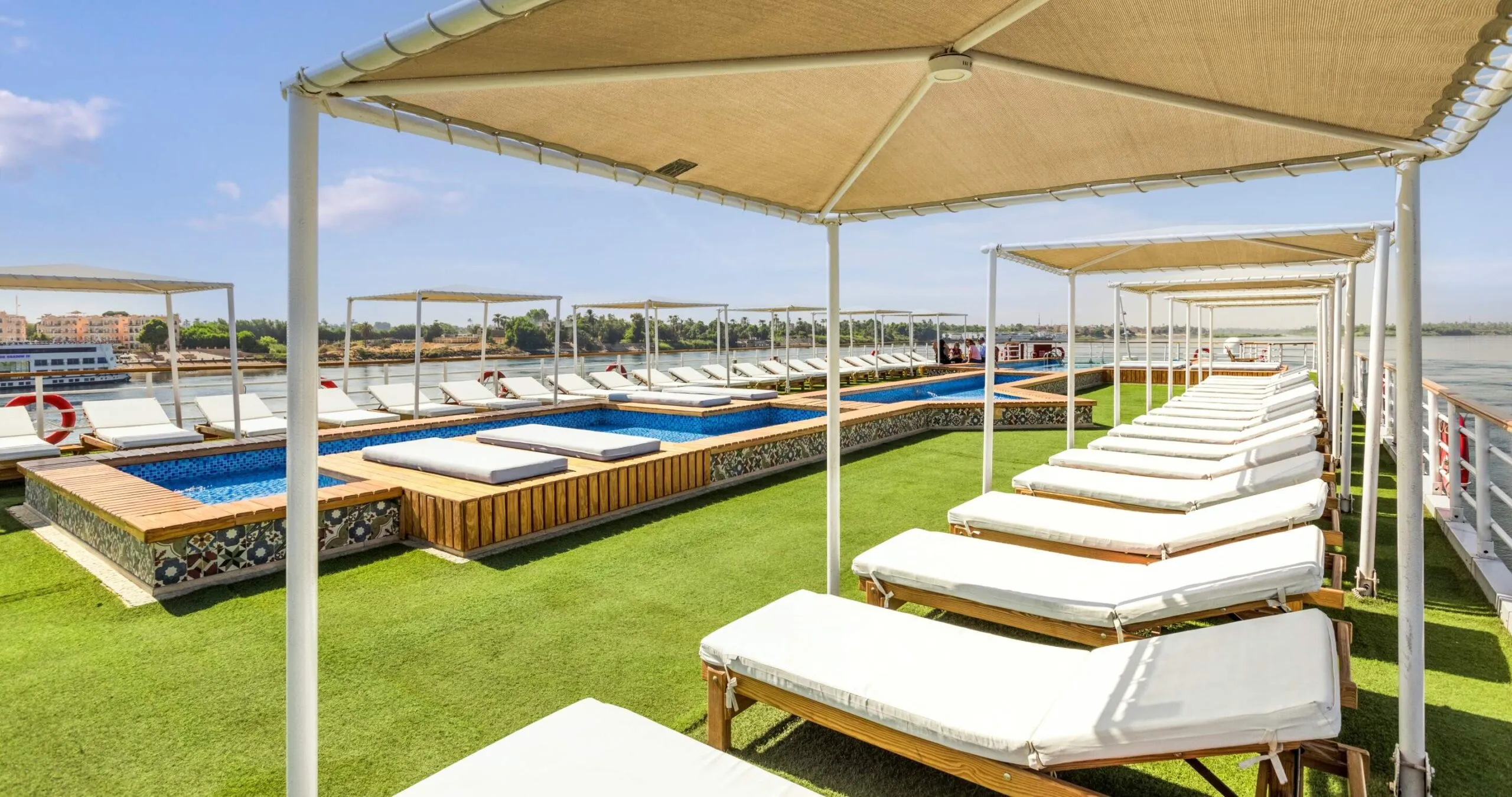 Sun deck of the Radamis I Nile Cruise Nile cruise